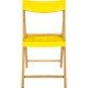 CADEIRA DE MADEIRA TAUARI COM ASSENTO E ENCOSTO EM PLASTICO AMARELO POTENZA ENVERNIZADO