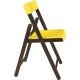 CADEIRA DE MADEIRA TAUARI COM ASSENTO E ENCOSTO EM PLASTICO AMARELO POTENZA ENV. TABACO