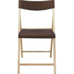 CADEIRA DE MADEIRA DOBRAVEL SEM BRACO EM MADEIRA TECA NATURAL E POLIPROPILENO MARROM TRAMONTINA