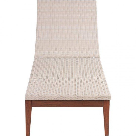 ESPREGUICADEIRA DE MADEIRA JATOBA COM ENCOSTO EM FIBRA BEGE TERRAZZO FIBRA NATURAL
