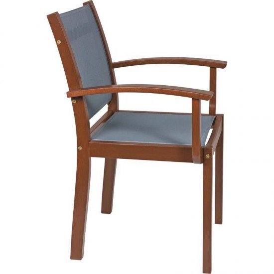 CADEIRA DE MADEIRA TRAMONTINA EM JATOBA ECO BLINDAGE COM BRACOS COM TELA