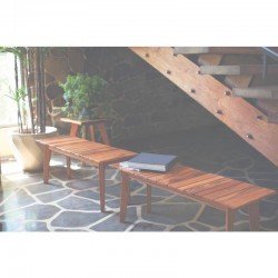 BANCO DE MADEIRA MUIRACATIARA RETANGULAR SEM ENCOSTO ECO CLEAR