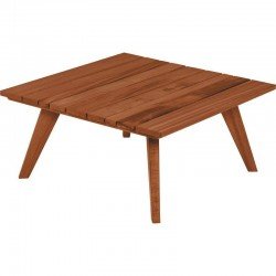 MESA DE CENTRO DE MADEIRA MUIRACATIARA QUADRADA TOSCANA ECO CLEAR 800X800X377MM