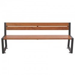 BANCO DE MADEIRA GARAPEIRA RETAN COM ENCOSTO COM BASE METALICA URBAN HIGHLINE ECO CLEAR TRAMONTINA