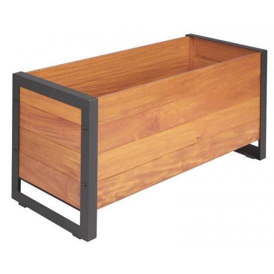 FLOREIRA BAIXA HIGHLINE EM MADEIRA GARAPEIRA COM ESTRUTURA EM ACO CARBONO 950 CM TRAMONTINA