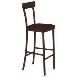 BANCO ALTO VIENA COM ESTOFADO CAFE TABACO TRAMONTINA