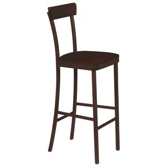 BANCO ALTO VIENA COM ESTOFADO CAFE TABACO TRAMONTINA