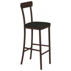 BANCO ALTO VIENA COM ESTOFADO BEGE TABACO TRAMONTINA