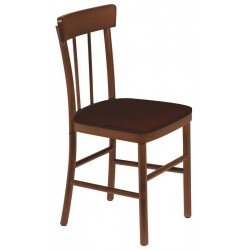 CADEIRA DE MADEIRA DANUBIO EM TAUARI AMENDOA SEM BRACOS COM ESTOFADO CAFE TRAMONTINA