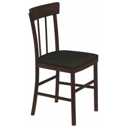 CADEIRA DE MADEIRA DANUBIO EM TAUARI TABACO SEM BRACOS ENCOSTO VAZADO CESTOFADO PRETO TRAMONTINA