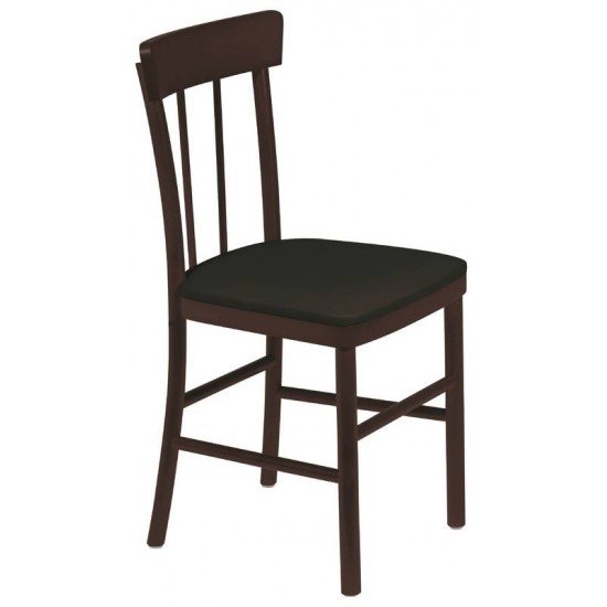 CADEIRA DE MADEIRA DANUBIO EM TAUARI TABACO SEM BRACOS ENCOSTO VAZADO CESTOFADO PRETO TRAMONTINA