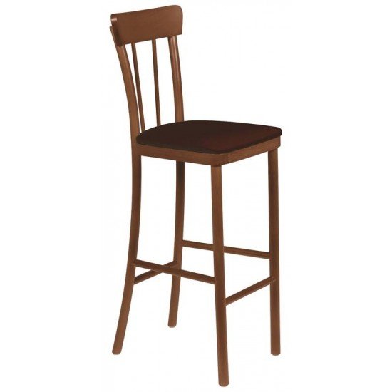 BANCO ALTO VIENA DANUBIO COM ESTOFADO CAFE AMENDOA TRAMONTINA