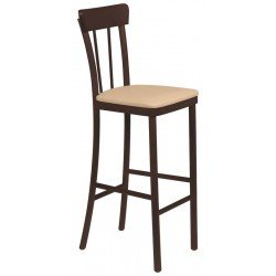 BANCO ALTO VIENA DANUBIO COM ESTOFADO BEGE TABACO TRAMONTINA