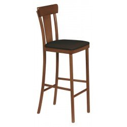 BANCO ALTO VIENA ADELE COM ESTOFADO PRETO AMENDOA TRAMONTINA