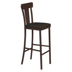 BANCO ALTO VIENA ADELE COM ESTOFADO PRETO TABACO TRAMONTINA