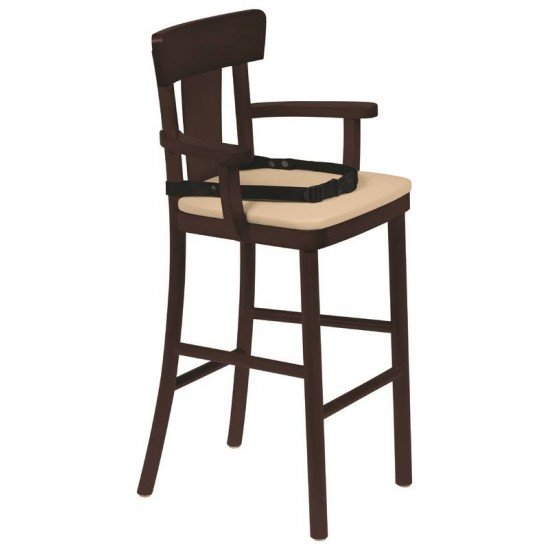 CADEIRA INFANTIL VIENA ADELE COM ESTOFADO BEGE TABACO TRAMONTINA