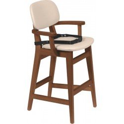 CADEIRA INFANTIL DE MADEIRA LONDON EM TAUARI AMENDOA COM ESTOFADO BEGE TRAMONTINA