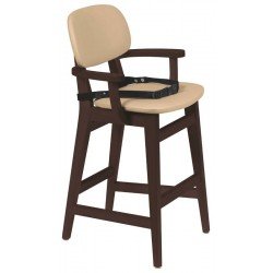 CADEIRA INFANTIL DE MADEIRA LONDON EM TAUARI TABACO COM ESTOFADO BEGE TRAMONTINA