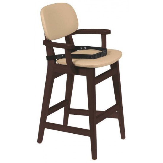 CADEIRA INFANTIL DE MADEIRA LONDON EM TAUARI TABACO COM ESTOFADO BEGE TRAMONTINA