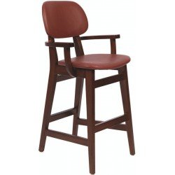 CADEIRA INFANTIL DE MADEIRA LONDON EM TAUARI TABACO COM ESTOFADO VINHO TRAMONTINA