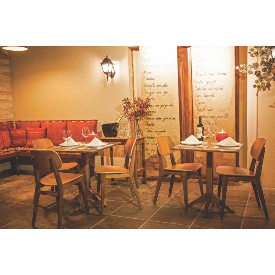 MESA DE MADEIRA LONDON REDONDA EM TAUARI AMENDOA 2 LUGARES 70 CM TRAMONTINA