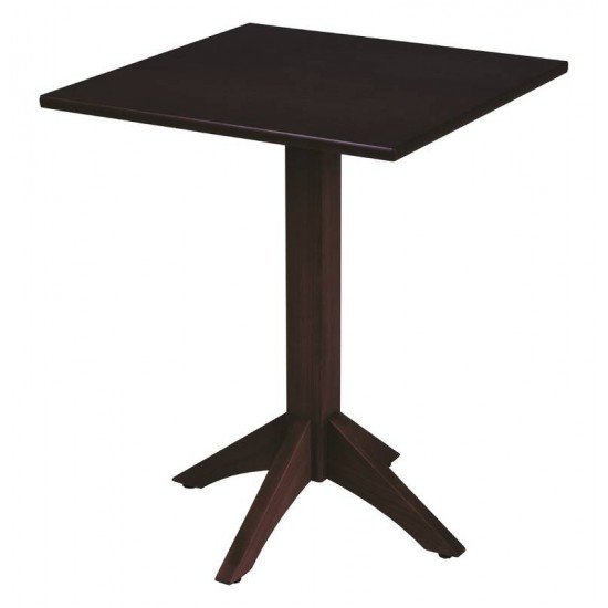 MESA DE MADEIRA LONDON COLUNA CENTRAL QUADRADA EM TAUARI TABACO 4 LUGARES 60 CM TRAMONTINA