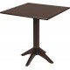 MESA DE MADEIRA LONDON COLUNA CENTRAL QUADRADA EM TAUARI TABACO 4 LUGARES 70 CM TRAMONTINA