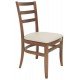 CADEIRA DE MADEIRA SOFIE EM TAUARI AMENDOA SEM BRACOS COM ESTOFADO BEGE TRAMONTINA