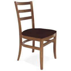 CADEIRA DE MADEIRA SOFIE EM TAUARI AMENDOA SEM BRACOS COM ESTOFADO CAFE TRAMONTINA