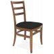 CADEIRA DE MADEIRA SOFIE EM TAUARI AMENDOA SEM BRACOS COM ESTOFADO PRETO TRAMONTINA