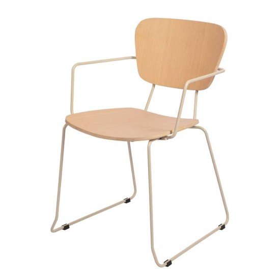 CADEIRA DE MADEIRA BARCELONA EM MULTILAMINADO NATURAL ESTR EM ACO ACAB FENDI CBRACOS TRAMONTINA