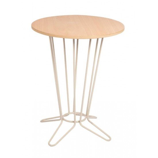 MESA REDONDA COL CENTRAL BARCELONA EM MULTILAMINADO NATURAL BASE EM ACO ACAB FENDI 60 CM TRAMONTINA