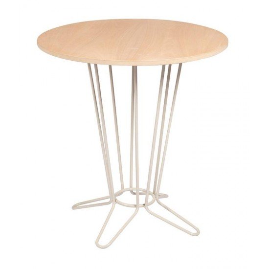 MESA REDONDA COL CENTRAL BARCELONA EM MULTILAMINADO NATURAL BASE EM ACO ACAB FENDI 70 CM TRAMONTINA