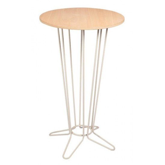 MESA REDONDA BISTRÔ BARCELONA EM MULTILAMINADO NATURAL C BASE EM ACO ACAB FENDI 60 CM TRAMONTINA