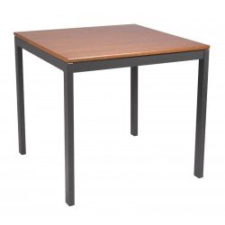 MESA QUADRADA BARCELONA EM MULTILAMINADO AMENDOA CPERNAS EM ACO ACABAMENTO GRAFITE 70 CM TRAMONTINA