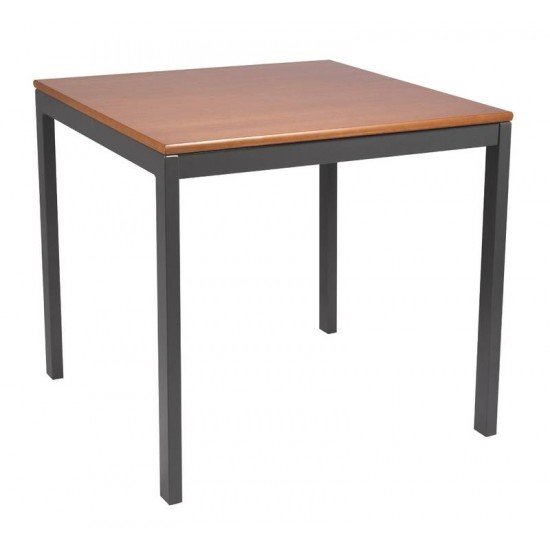 MESA QUADRADA BARCELONA EM MULTILAMINADO AMENDOA CPERNAS EM ACO ACABAMENTO GRAFITE 70 CM TRAMONTINA