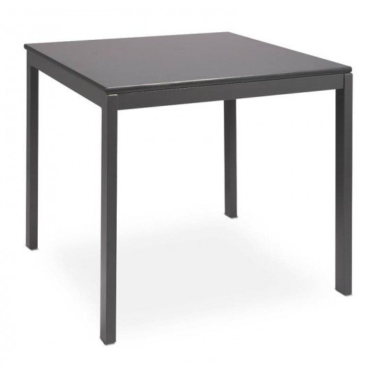 MESA QUADRADA BARCELONA EM MULTILAMINADO GRAFITE CPERNAS EM ACO ACABAMENTO GRAFITE 70 CM TRAMONTINA