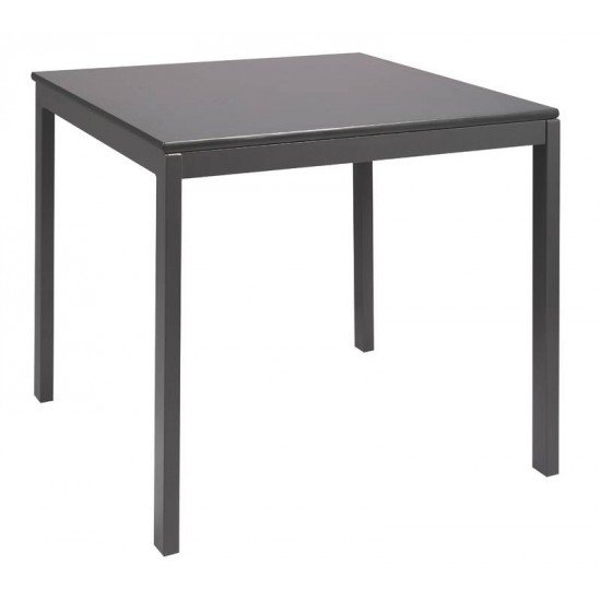 MESA QUADRADA BARCELONA EM MULTILAMINADO GRAFITE CPERNAS EM ACO ACABAMENTO GRAFITE 80 CM TRAMONTINA