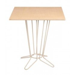 MESA QUADRADA COL CENTRAL BARCELONA EM MULTILAMINADO NATURAL BASE EM ACO ACAB FENDI 70 CM TRAMONTINA