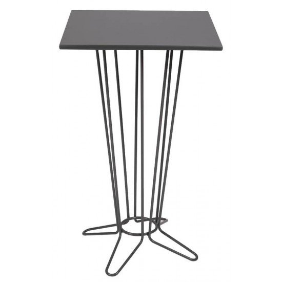 MESA QUADRADA BISTRÔ BARCELONA EM MULTILAMINADO GRAFITE C BASE EM ACO ACAB GRAFITE 60 CM TRAMONTINA