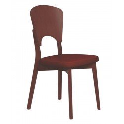 CADEIRA DE MADEIRA OSLO EM TAUARI TABACO COM ASSENTO ESTOFADO CAFE SEM BRACOS TRAMONTINA