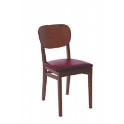 CADEIRA DE MADEIRA LISBOA EM TAUARI AMENDOA CASSENTO ESTOFADO EM CORINO VINHO SEM BRACOS TRAMONTINA