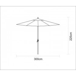 OMBRELONE TRAMONTINA EM MADEIRA E POLIÉSTER BEGE SEM BASE 3,0M