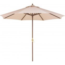 OMBRELONE TRAMONTINA EM MADEIRA E POLIÉSTER BEGE SEM BASE 3,0M