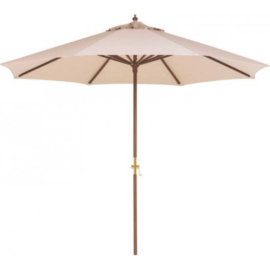 OMBRELONE TRAMONTINA EM MADEIRA E POLIÉSTER BEGE SEM BASE 3,0M