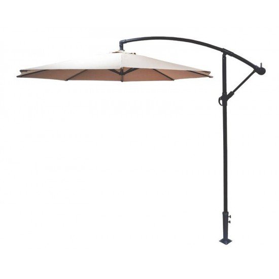 OMBRELONE LATERAL TRAMONTINA EM AÇO E POLIÉSTER BEGE SEM BASE 2,7M