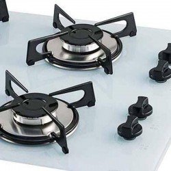 FOGAO COOKTOP FISCHER DE EMBUTIR 4 BOCAS MESA VIDRO BRANCO