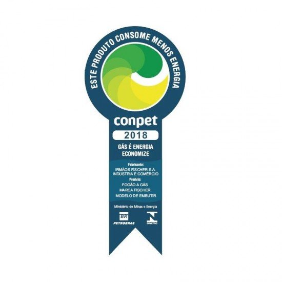 FOGAO COOKTOP FISCHER 5Q GAS MESA VIDRO - BRANCO