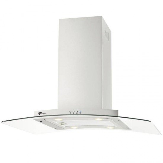 COIFA DE ILHA FISCHER ISLAND SLIM 90CM VIDRO