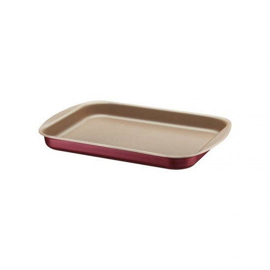 ASSADEIRA RASA TRAMONTINA BRASIL EM ALUMÍNIO COM REVESTIMENTO INTERNO E EXTERNO ANTIADERENTE STARFLON MAX VERMELHA 22 CM 1,4 L